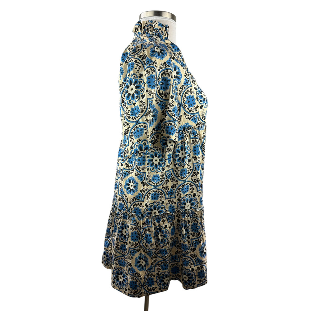 Tuckernuck Golden Medallion Crawford Dress Size Medium Flutter Ruffle Mini Blue - Picture 10 of 16